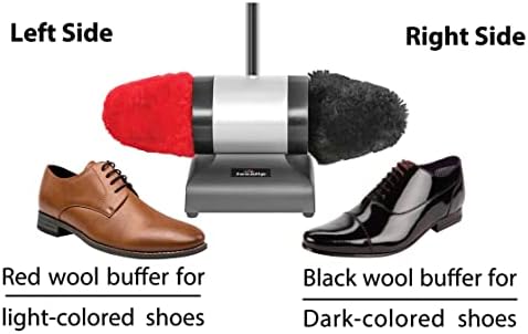 JOUNJIP Electric Shoe Shine Polisher with 100% Natural Lamb Wool Buffers