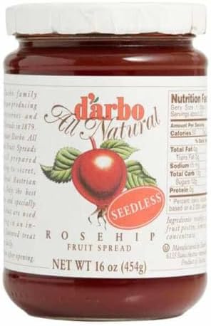 d'arbo All Natural Seedless Rosehip Fruit Spread, 16 Ounce
