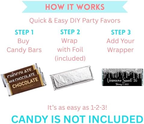 Happy Valentine's Day Candy Wrapper, Labels for Chocolate Bars, Kids Class Valentine, DIY Kit, Pack of 20