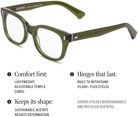 CADDIS Bixby Unisex Reading Glasses with Magnification