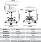 Office Chair Adjustable Saddle Stool with 360° Rotation and Armrest for Dental and Salon Seating