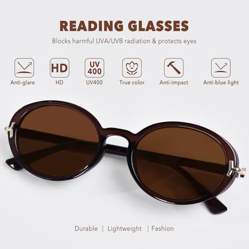 Reading Sunglasses for Women Classic Full Lens Sun Readers UV400 Outdoor Sunglasses