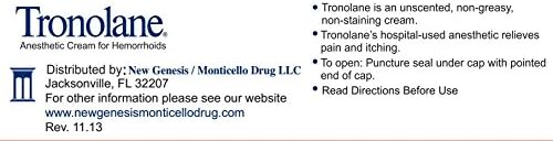 Tronolane Hemorrhoid Cream, 2 Ounce, Pack of 1