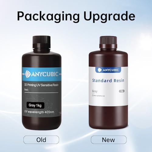 ANYCUBIC 3D Printer Resin, 405nm High Precision Fast Curing UV Photopolymer Resin for LCD 3D Printing, 1kg Grey