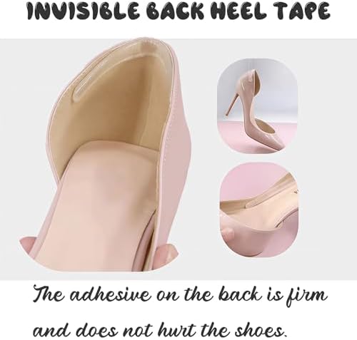 6 Sheets 24 Pcs Silicone Gel Heel Grips Heel Liners Heel Pads Cushion Inserts Shoe Back Heel Tape Adhesive High Heel Shoes Stickers Gel Strap Strips