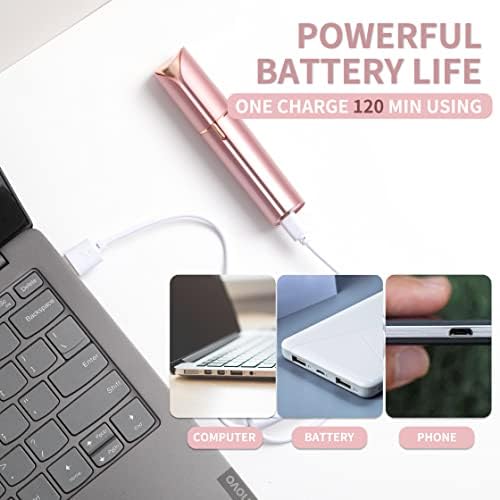 Flawless Facial Hair Removal for Women, Portable Painless Hair Remover Device, Rechargeable, with 4 Replacement Heads, for Face, Upper Lip and Chin