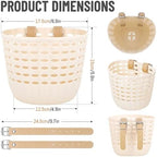 White Kids Bike Basket - Front Handlebar Bike Basket for Kids, Toddler for Girl Boy, Tricycle Scooter Basket