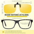 Night Driving Glasses Clip-on Flip Up Metal Clip Rimless Night Vision Glasses, Anti Glare HD Polarized Glasses