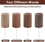4 PCS Wood Essential Oil Diffusers, 4 Different Woods Small Cylinder Passive Diffuser for Home, Office, Bathroom, Bedroom, Car, Wardrobe, Yoga Hall and SPA (Wood Has No Fragrance)