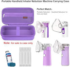 Elonbo Carrying Case for Portable Handheld Inhaler Nebulizer Machine for Adults and Kids, Asthma Inhaler Travel Case, Handheld Mesh Atomizer Machine Holder, Inhaler Spacer Bag, Purple