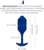 b-Vibe Vibrating Snug Plug 1 - Butt Plugs, Adult Sex Toys Anal Toys for Couples, Anal Training, and Sexual Stimulation Device - Navy