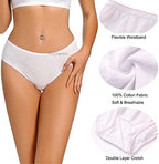 Women’s 100% Cotton Disposable Underwear Mid waist Panties for Travel Hospital Stays Underpants White(10pack)