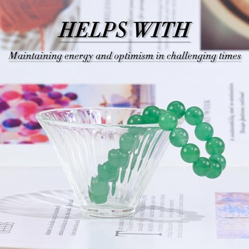 Clearain Natural Gemstones Bracelet 8mm Chakra Round Beads Energy Power Crystal Reiki Healing Elastic Stretch 7 Inch for Women Men Unisex