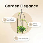 100% Metal Obelisk Garden Trellis 5.5 Feet Tall Sturdy Plant Support for Climbing Vines and Flowers Stands,1pc Upgrade (Bronze, Medium)