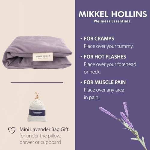 Microwavable Heating Pad with Lavender & Flaxseed, Hot & Cold Therapy, Heat Pad for Back, Neck, Shoulder, Knee, Leg & Menstrual Cramp Relief, Washable Cover, Mini Lavender Bag Gift, One Size Fits All