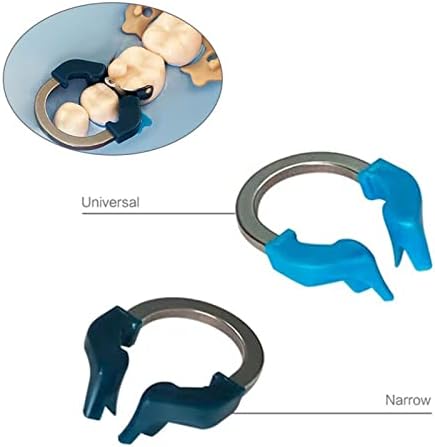 Dental Sectional Matrix System, Dental Sectional Contoured Matrices Refill Matrix Bands, Sectional Contoured Metal Matrices, Nickel Titanium Clamp Ring Resin Holder Clip Ring-Blue
