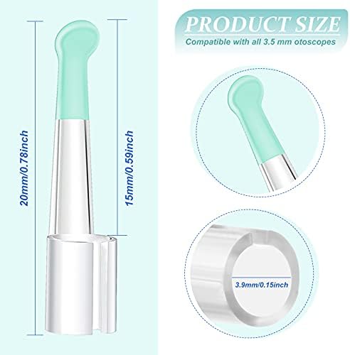 Nuanchu 30 Pcs Ear Spoon Tips Ear Cleaner Replacement Tips Ear Cleaner Tips Ear Replacement Pick Ear Wax Removal Replacement Accessories Set for Teens Adults Ear Wax Removal Endoscope (Green,Round)