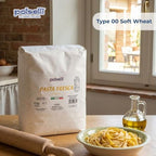 POLSELLI Fresh Pasta Flour, 100% Soft Wheat, 5 kg (11 lbs) Tipo 00, Bread Machine or Handmade Pasta for Bread, Gnocchi, Product of Italy