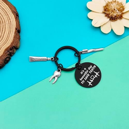 Dabihu 12Pcs Dentist Keychain for Women Men Funny Dental Hygienist Keyring Dental Assistant Jewelry Graduation Future Dentist Gifts Nurse Office Orthodontist Gift