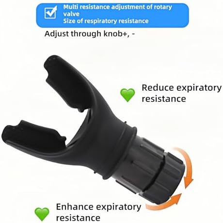 Portable Lung Capacity & Ab Trainer - Adjustable Resistance Breathing Exerciser for Core Strength, Swimming, Martial Arts | Medical-Grade Silicone, Compact Design with Flow Control Valve