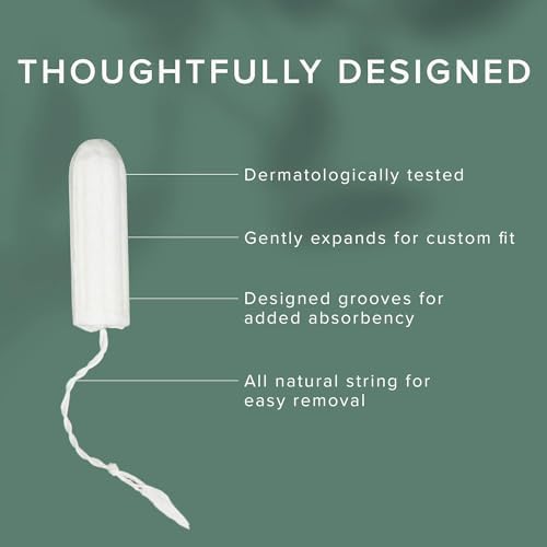 Veeda 100% Natural Cotton Compact Tampons Super Plus Absorbency - Non-Applicator Tampons with leak proof protection - Unscented, Chlorine & Toxin Free - 96 Count