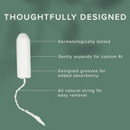 Veeda 100% Natural Cotton Compact Tampons Super Plus Absorbency - Non-Applicator Tampons with leak proof protection - Unscented, Chlorine & Toxin Free - 96 Count