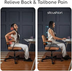 Extra Large Office Chair Cushion for Sciatica Pain Relief, Memory Foam Seat Cushion for Car Seat Pad, Orthopedic Pillow. Computer Chair Cushion for Tailbone Pain Relief All Day Comfort(Gray)