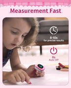 Pulse Oximeter Fingertip, Oxygen Monitor for Kids Children HealthTree Blood Oxygen Saturation Heart Rate Monitor with Large Display, Included with 2 AAA Battery, Automatic Shut-Down