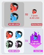 [4 PACK] Wristband for Just-Dance 2026 2025 2024 2023 Nintendo Switch/ for Zumba Burn It Up, Band for Joy-Con Grip, Adjustable Wrist Strap for Adult Teens and Kids, Skin-Kindly (Black Black/ Red Blue)