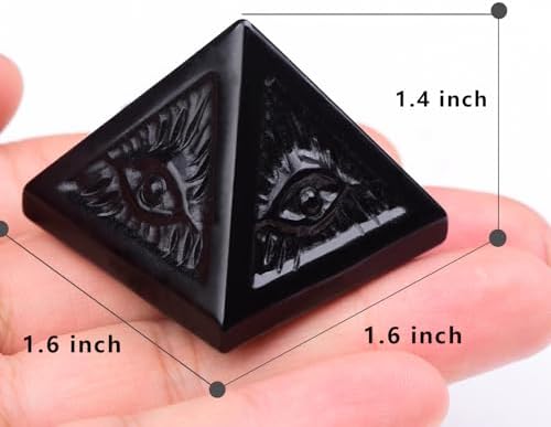 Black Obsidian Healing Crystal Pyramid,Natural Stone Pyramid for Meditation, Reiki Energy, Chakra Balancing,Energy Enhancement - Great Gift for Home Decor, Office Desk, and Spiritual Practices