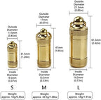 Portable Pill Case Container, Mini Brass Waterproof Keychain Pill Storage Box, Pill Holder Medicine Organizer for Pocket, Purse, Necklace, Outdoor Travel/Camping, S