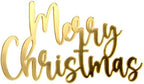 Mirror Gold Merry Christmas Cake Toppers - Acrylic & Side Cake Decorations Kit in Gold