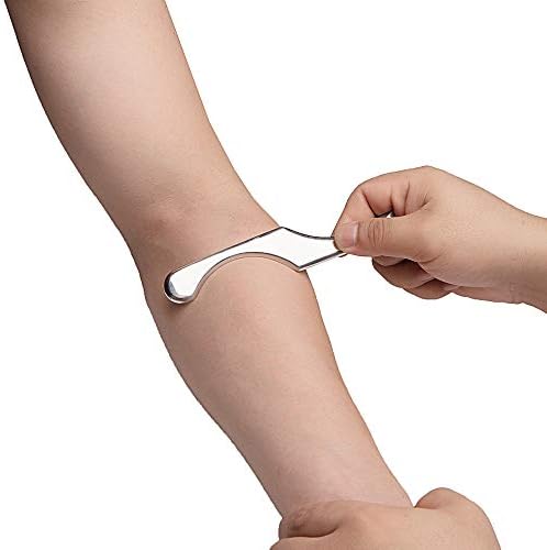 Stainless Steel Gua Sha Scraping Massage Tool - IASTM Tools Great Soft Tissue Mobilization Tool,Therapy Used for Back, Legs, Arms,Neck,Shoulder (S Shape)