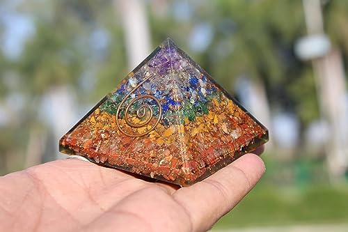 Jet International Mix Gemstone Unique Chakra Orgone Pyramid Crystal Gemstones Copper Metal Mix Rare Healing Positive Energy Tetrahedron Sacred Geometry Memory Concentration Meditation Spiritual