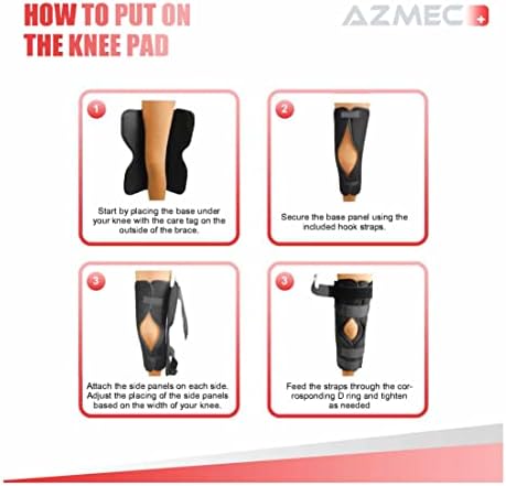 Azmec Straight Leg Brace Tri-Panel Orthopedic Knee Immobilizer 12" Long Adjustable Side Panels Knee Splint – Lightweight Universal Leg Brace for Teenager, Women and Men - Black