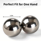 Stainless Steel Solid Baoding Balls Set - 1.5 Inch, 1 Pound, Silent Chinese Health Balls for Stress Relief, Meditation, and Hand Therapy