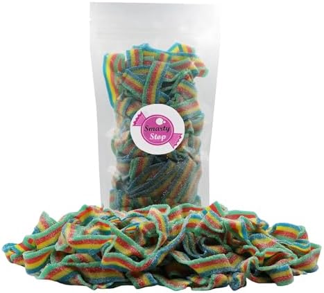 Smarty Stop Every Sour Belts Flavor Gummy Candy 1 Pound (Rainbow)