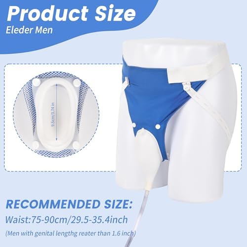 2026 Upgraded Urine Collection Bag, Reusable Condom Catheters with 1000ml & 2000ml Bags, Portable & Comfortable Wearable Urinary Drainage System (Elderly Men)