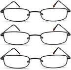 Classic Readers Rectangular Metal Reading Glasses for Men and Women, Multi-colored