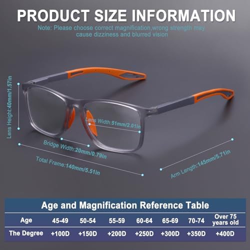 BLOEXCLU 4 Pack Progressive Multifocus Reading Glasses for Men Women TR90 Sports Style Anti-Blue Light Computer Readers