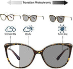 Transition Photochromic bifocal Cat Eye Progressive Multifocal Presbyopic Reading Glasses Sunglasses for Women Readers