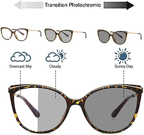 Transition Photochromic bifocal Cat Eye Progressive Multifocal Presbyopic Reading Glasses Sunglasses for Women Readers