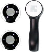 Handheld 10X Magnifier Loupe Optical Glass Magnifying Glass with Light Scale Magnifying Jewelry Loupe with Measure Scale