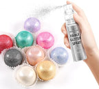 Edible Glitter Spray – Pandalab 10g / Bottle Silver & Blue Food Grade Drink Shimmer Powder Luster Dust Spray for Cakes, Cocktails, Chocolate, Candy & Dessert Decoration