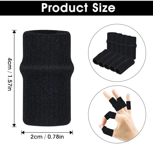 Yolev 10 Finger Splint Trigger Finger Splint Protectors Thumb Braces Support Elastic Finger Splint Compression Protector Braces for Relieving Pain Arthritis Aids