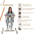 Patient Lift Transfer Chair Patient Lift aid Patient Lift Wheelchair,Shower Chair with Two Seat Cushions and Bedpan,Adjustable Height Transfer Wheelchairs for Seniors (Upgrade++Bedpan)