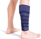 Elastic Calf Compression Bandage Sleeve Wrap for Calf Pain Relief Lower Leg Compression Support Shin Splint Guard Adjustable Plus Size Black Large (Blue)
