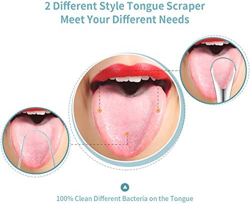 4 Pieces Tongue Scrapers, Reduce Bad Breath Cleaning Tongue Brushes Stainless Steel Oral Tongue Brushes Beauty Tools