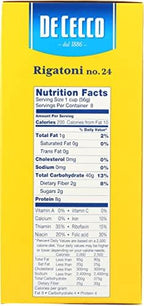 De Cecco Pasta, Rigatoni,16 oz (Pack of 12)