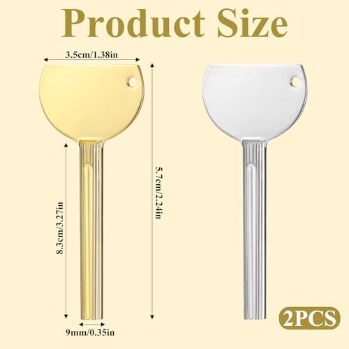 2 Pcs Stainless Steel Toothpaste Tube Squeezer Metal Tube Squeezer Key Metal Roller Dispenser Key for Toothpaste Cream Cosmetic Paint Tubes (Silver,Gold)